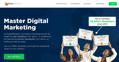 Digital Marketer homepage