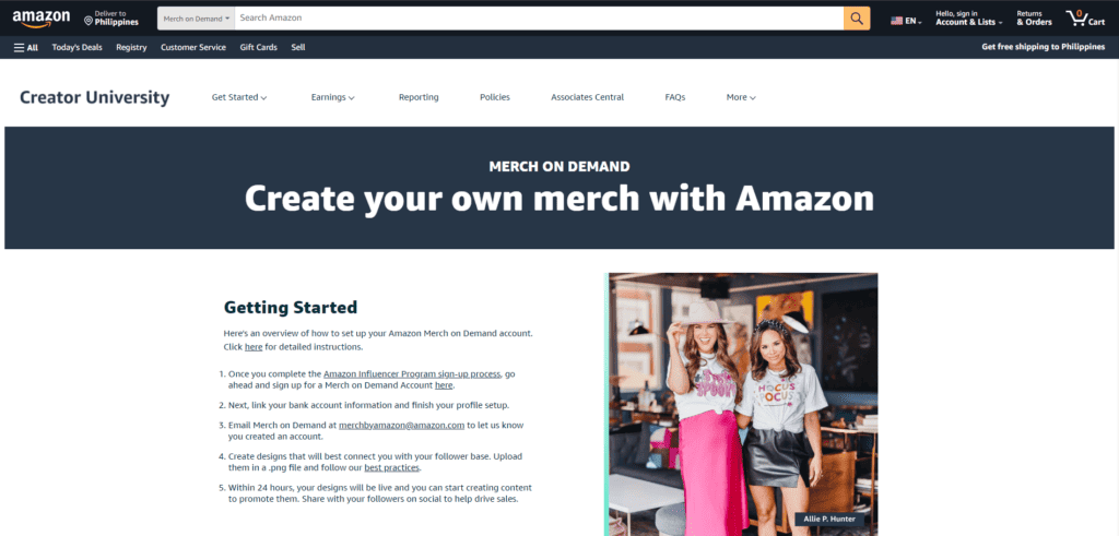 Start your own Amazon brand using print on demand.